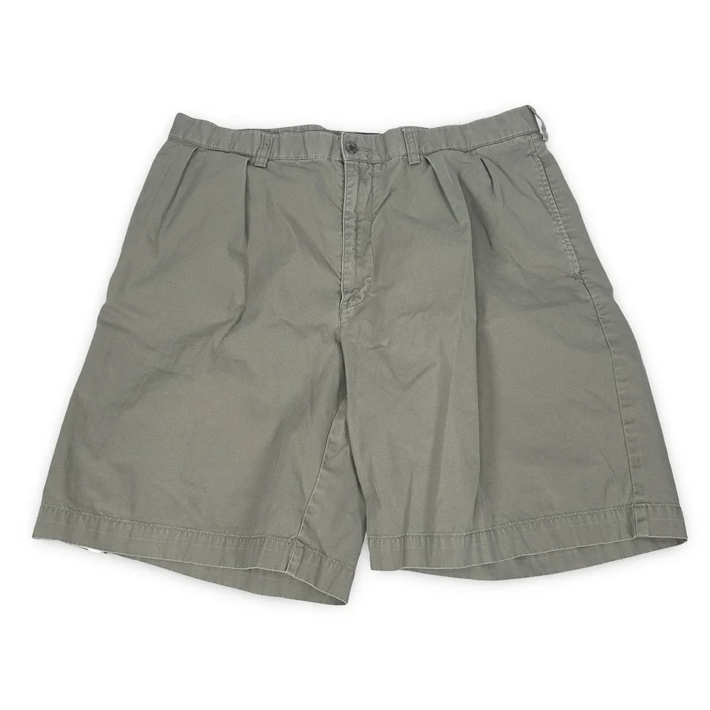 Vintage Polo Ralph Lauren Tyler Short Mens 36 Olive Pleated Cotton Chino Shorts
